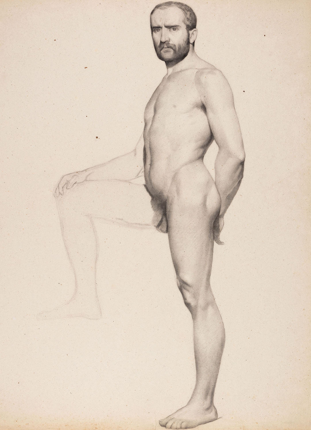 Charles Negre - Figure Drawing of a Man