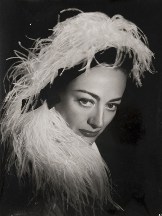 Bert Six - Actress Joan Crawford in Feathered Hat