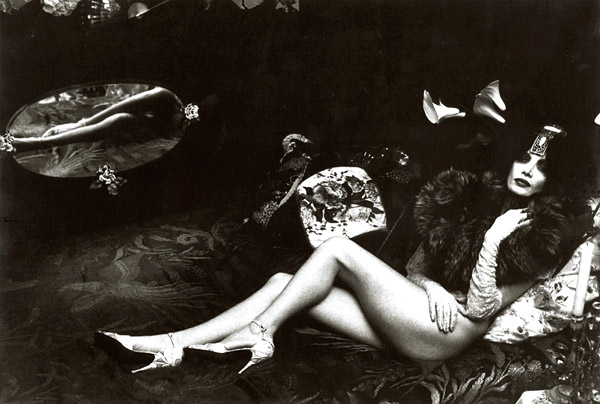 Irina Ionesco - Female Nude with Fur and Mirror Reflection