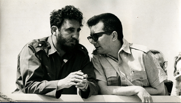 Osvaldo Salas - Fidel Castro and Armando Hart, Revolution Square, Labor Day, 1960