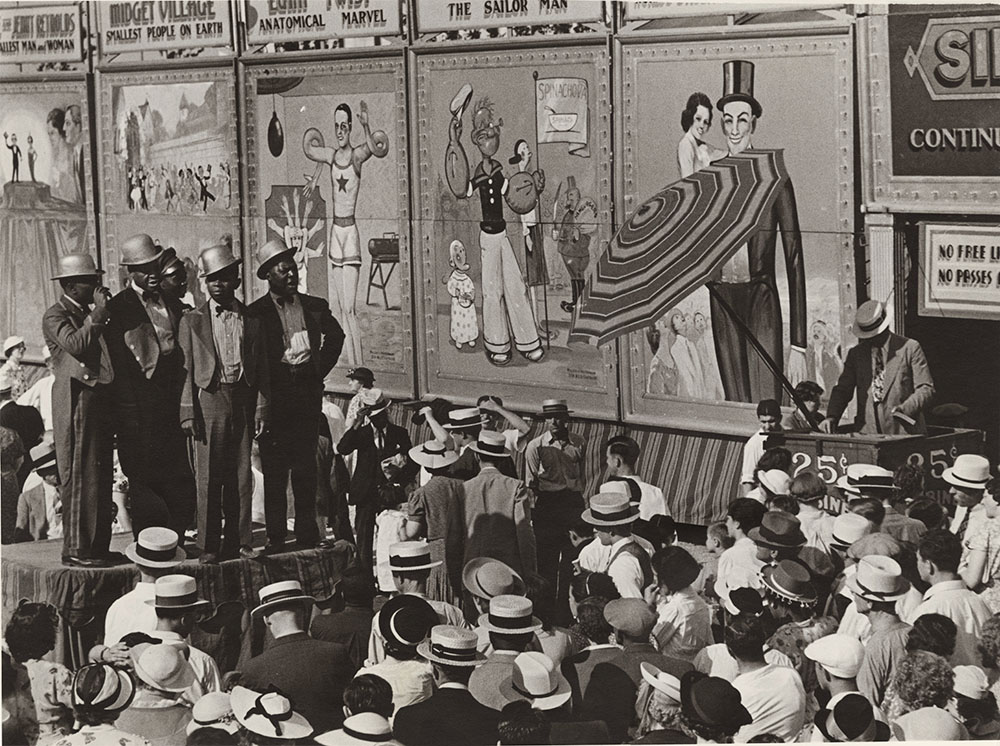 Kenneth Heilbron - Ringling Bros. and Barnum & Bailey Circus, Rockford, Il (Black Minstrels in front of Crowd, Figural Circus Tarps) Kenneth Heilbron - Ringling Bros. and Barnum & Bailey Circus, Rockford, Il (Black Minstrels in front of Crowd, Figural Circus Tarps)